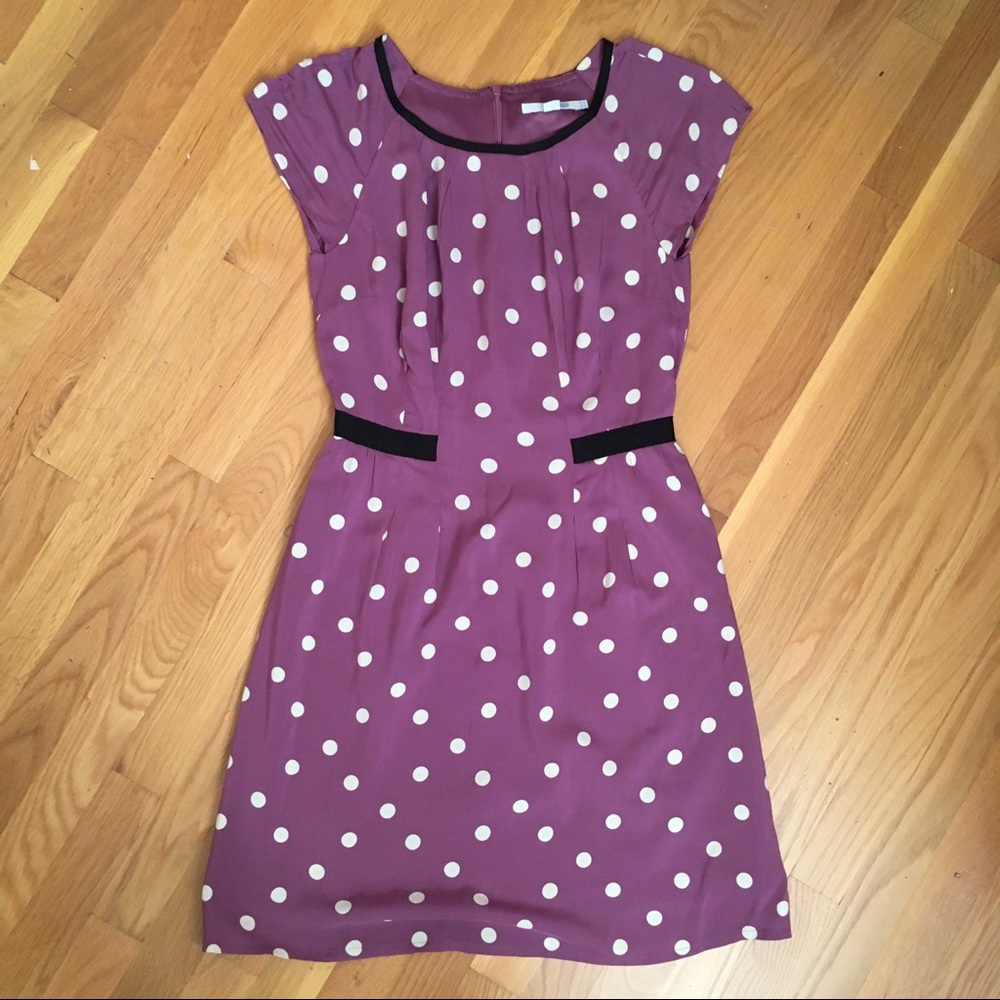 Boden purple polka dot dress